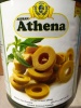 Оливки зеленые резаные, "ATHENA", 3,1/1,56кг