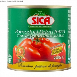 Томаты целые очищенные "SICA", 2500/1850г